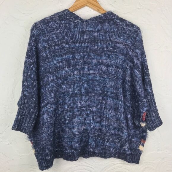 DEX soft fuzzy blue stripe cardigan knit sweater - Picture 2 of 9